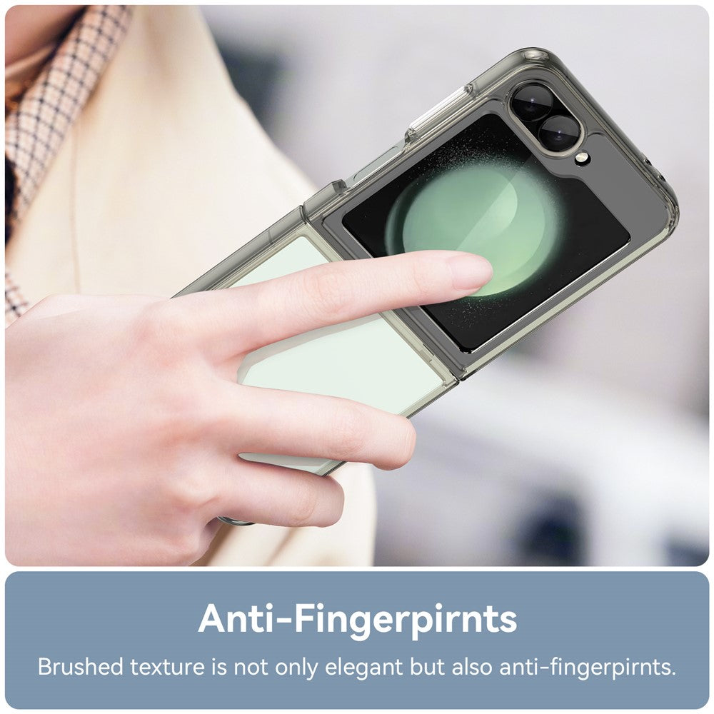 For Samsung Galaxy Z Flip7 FE 5G / Z Flip6 5G Case TPU+Acrylic Shockproof Phone Cover - Transparent Grey