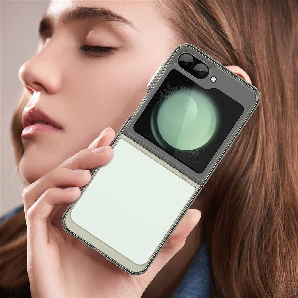 For Samsung Galaxy Z Flip7 FE 5G / Z Flip6 5G Case TPU+Acrylic Shockproof Phone Cover - Transparent Grey