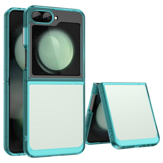 For Samsung Galaxy Z Flip7 FE 5G / Z Flip6 5G Case TPU+Acrylic Shockproof Phone Cover - Transparent Blue