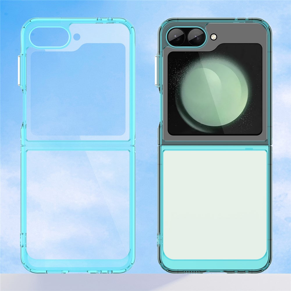 For Samsung Galaxy Z Flip7 FE 5G / Z Flip6 5G Case TPU+Acrylic Shockproof Phone Cover - Transparent Blue