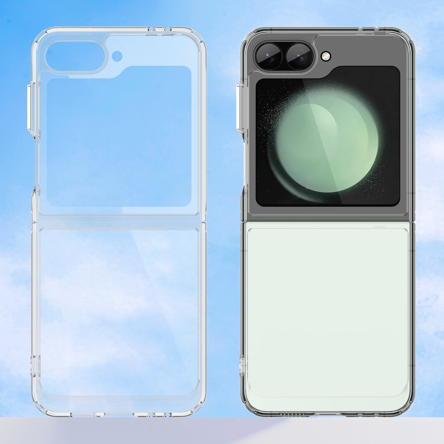 For Samsung Galaxy Z Flip6 5G Case TPU+Acrylic Shockproof Phone Cover - Transparent