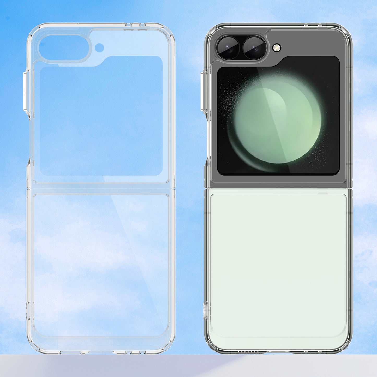 For Samsung Galaxy Z Flip6 5G Case TPU+Acrylic Shockproof Phone Cover - Transparent