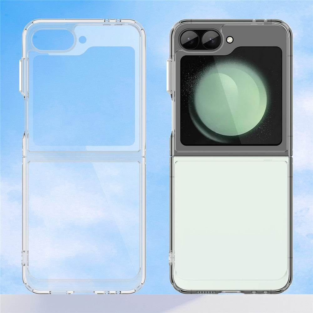 For Samsung Galaxy Z Flip7 FE 5G / Z Flip6 5G Case TPU+Acrylic Shockproof Phone Cover - Transparent