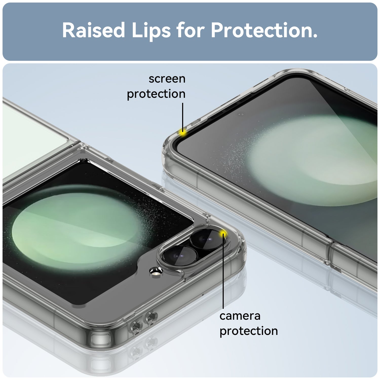 For Samsung Galaxy Z Flip6 5G Case TPU+Acrylic Shockproof Phone Cover - Transparent