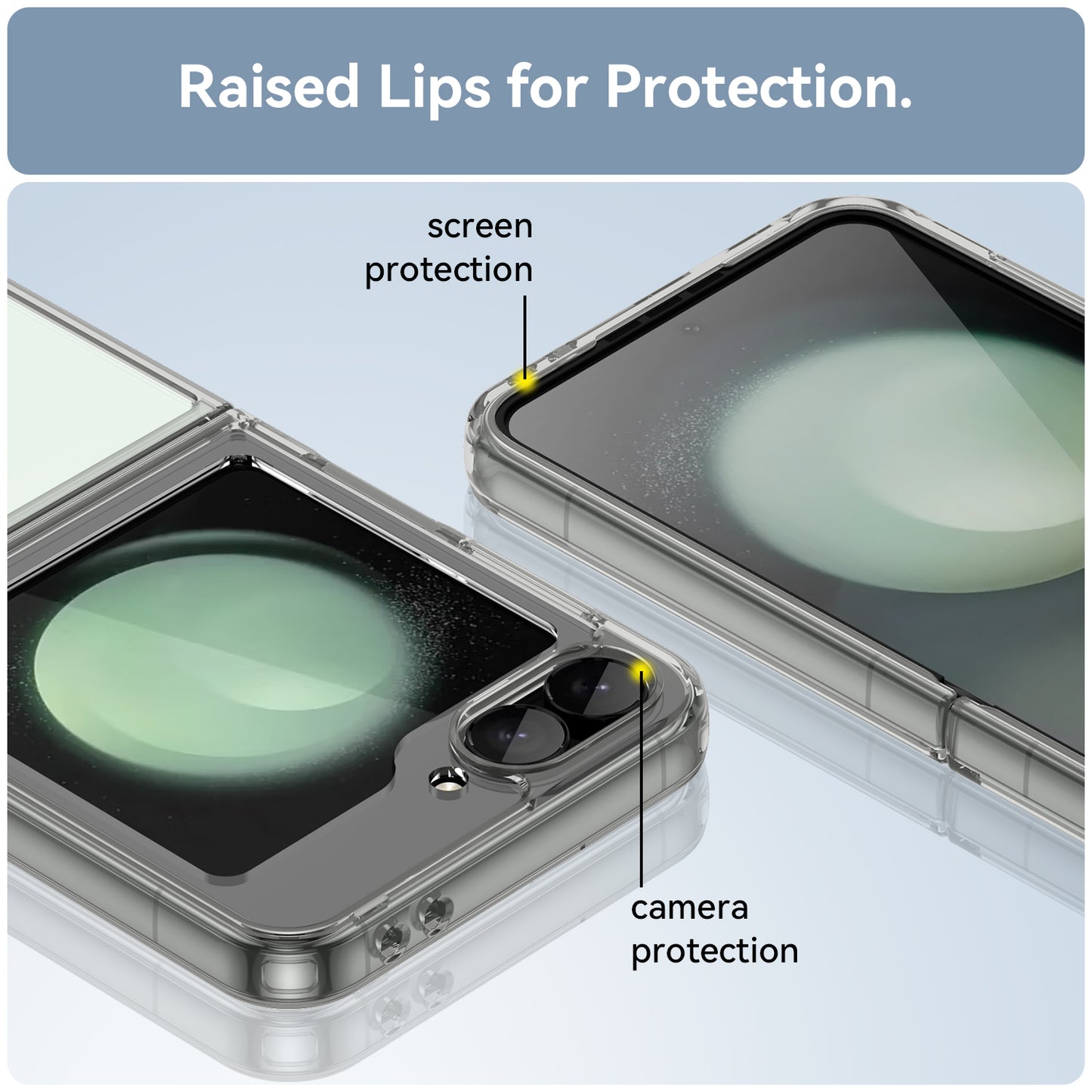 For Samsung Galaxy Z Flip6 5G Case TPU+Acrylic Shockproof Phone Cover - Transparent