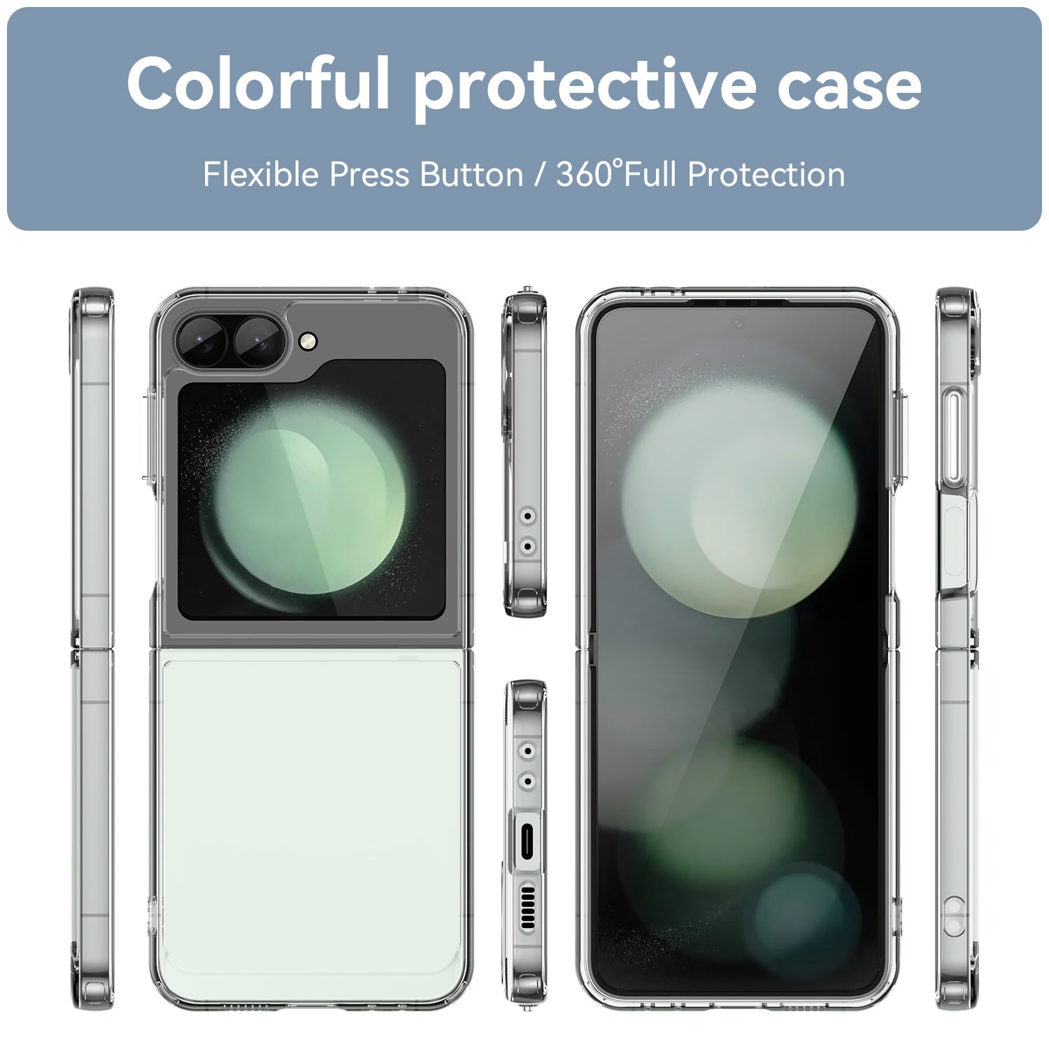 For Samsung Galaxy Z Flip6 5G Case TPU+Acrylic Shockproof Phone Cover - Transparent