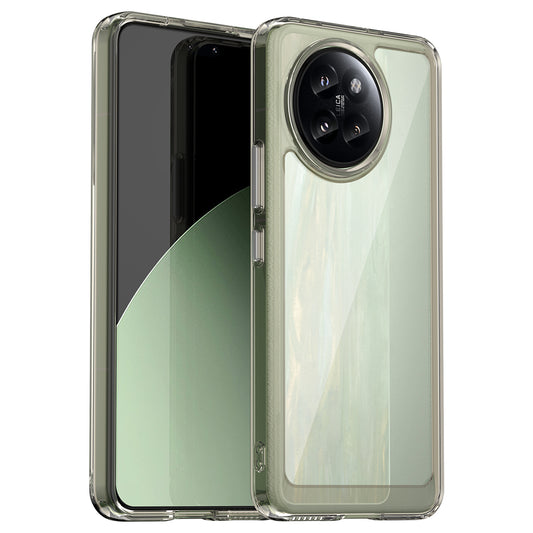 For Xiaomi Civi 4 Pro 5G Case Protective TPU Frame Clear Acrylic Phone Shell - Transparent Grey