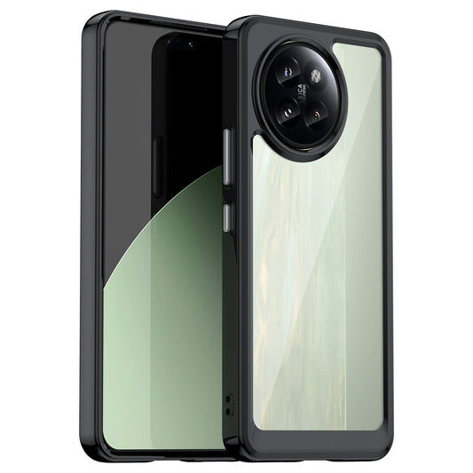 For Xiaomi Civi 4 Pro 5G Case Protective TPU Frame Clear Acrylic Phone Shell - Black