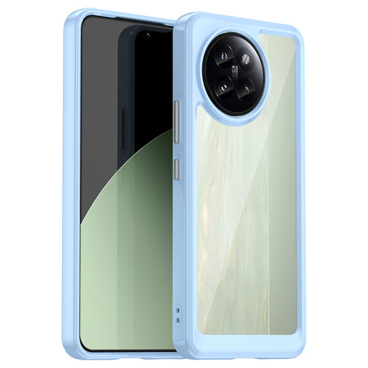 For Xiaomi Civi 4 Pro 5G Case Protective TPU Frame Clear Acrylic Phone Shell - Blue