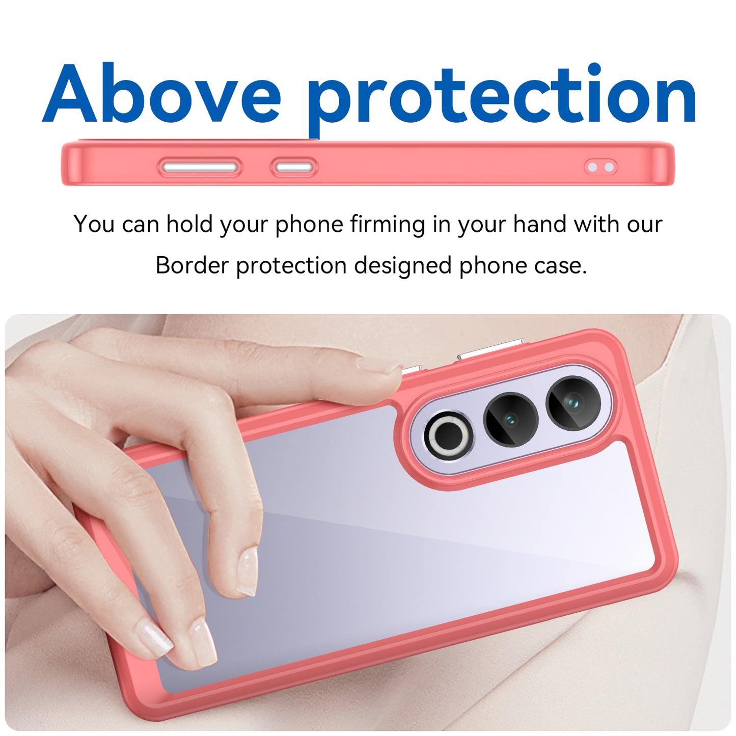 For OnePlus Ace 3V 5G Case TPU Frame Clear Acrylic Phone Shell Wholesale Cell Phone Accessories - Red