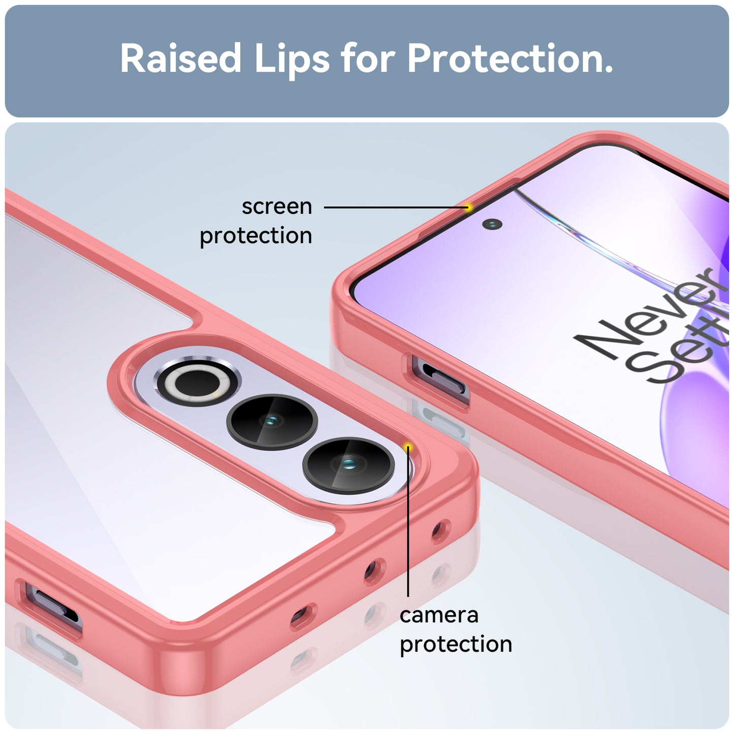 For OnePlus Ace 3V 5G Case TPU Frame Clear Acrylic Phone Shell Wholesale Cell Phone Accessories - Red