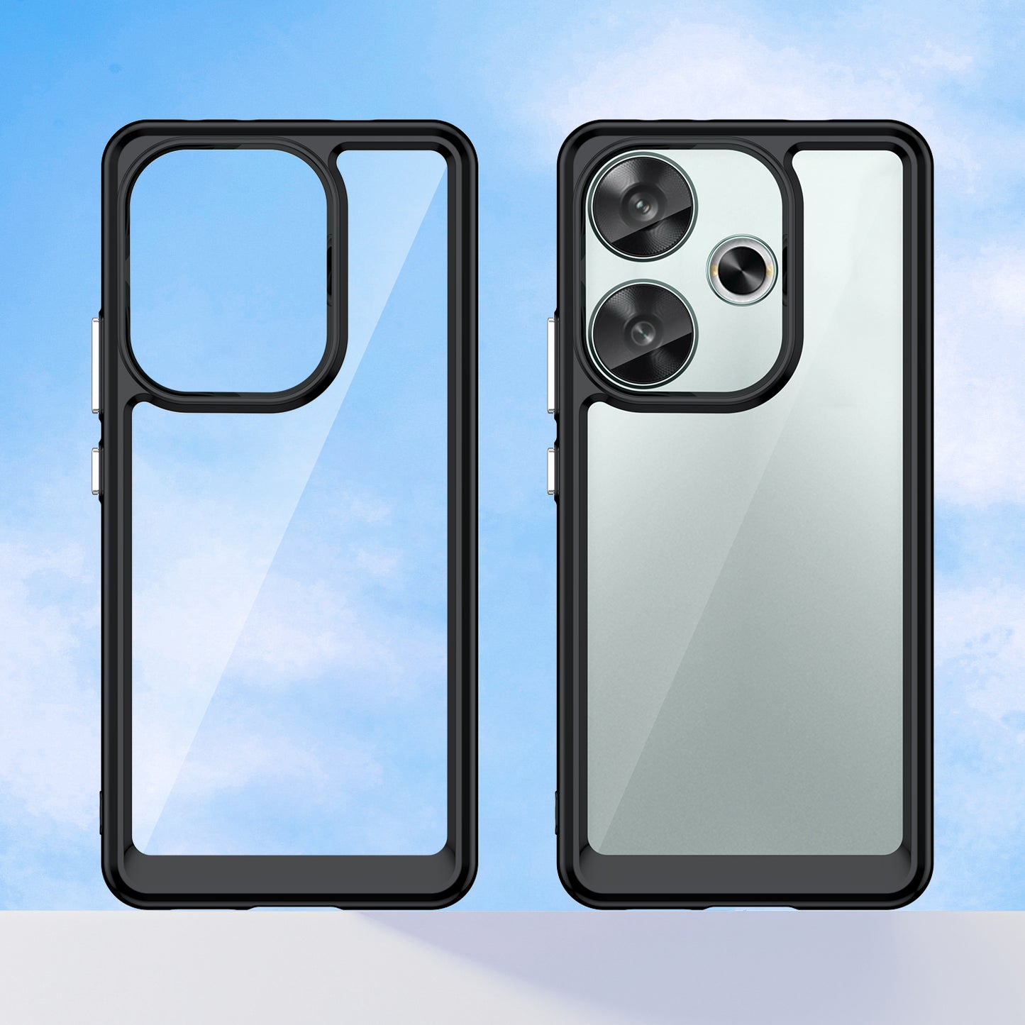 For Xiaomi Redmi Turbo 3 5G Case TPU+Acrylic Phone Shell Mobile Accessories Wholesale - Black