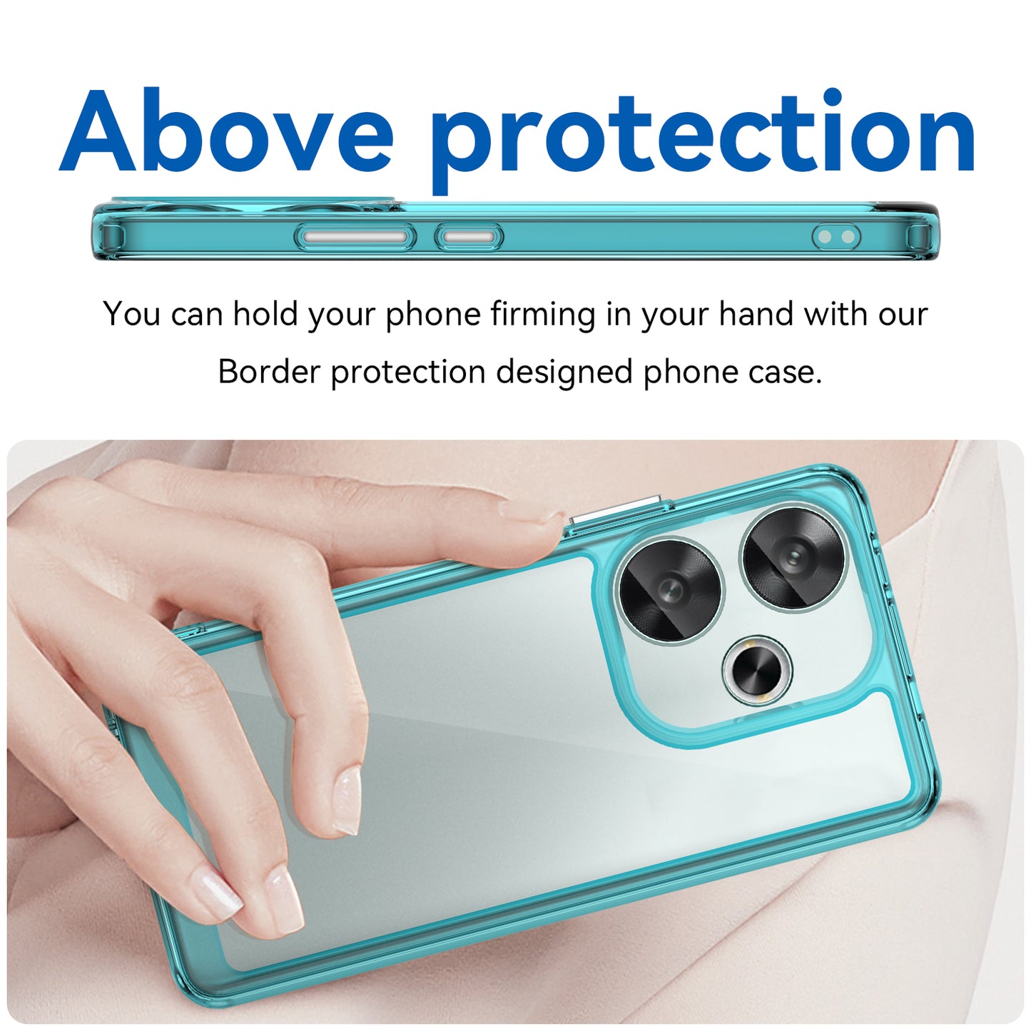 For Xiaomi Redmi Turbo 3 5G Case TPU+Acrylic Phone Shell Mobile Accessories Wholesale - Transparent Blue