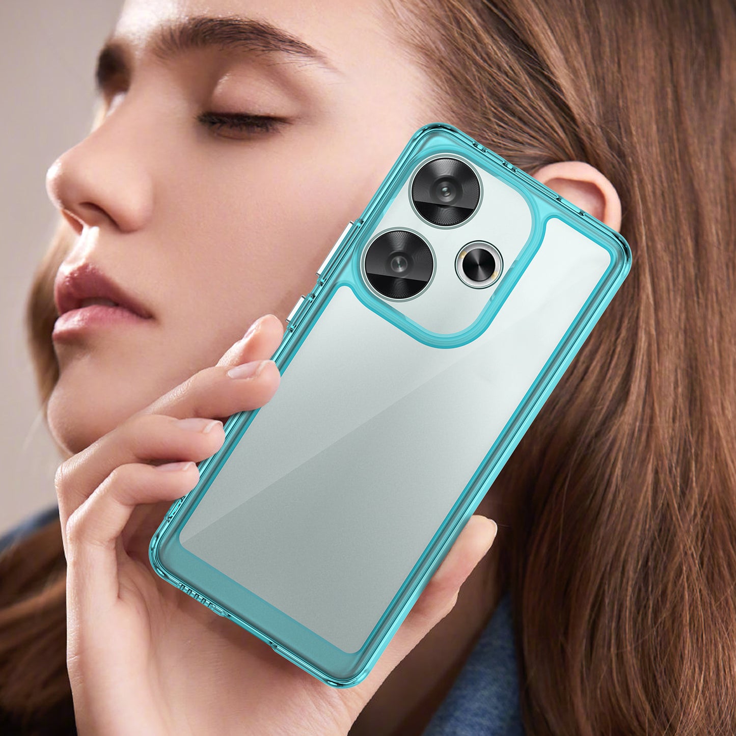 For Xiaomi Redmi Turbo 3 5G Case TPU+Acrylic Phone Shell Mobile Accessories Wholesale - Transparent Blue