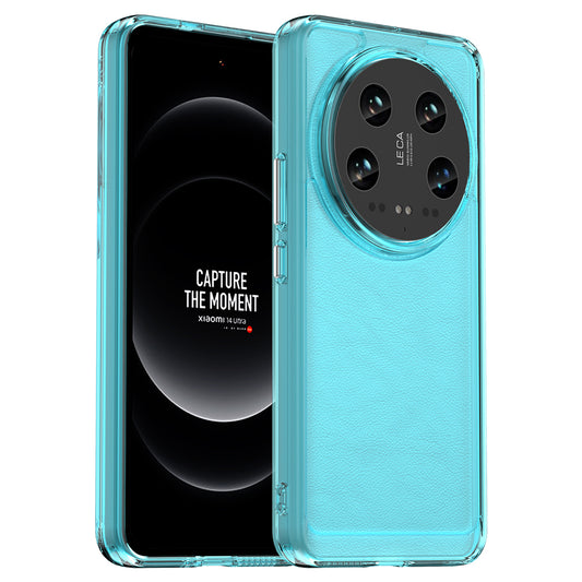 Candy Series Slim Case for Xiaomi 14 Ultra Protective TPU Phone Cover - Transparent Blue
