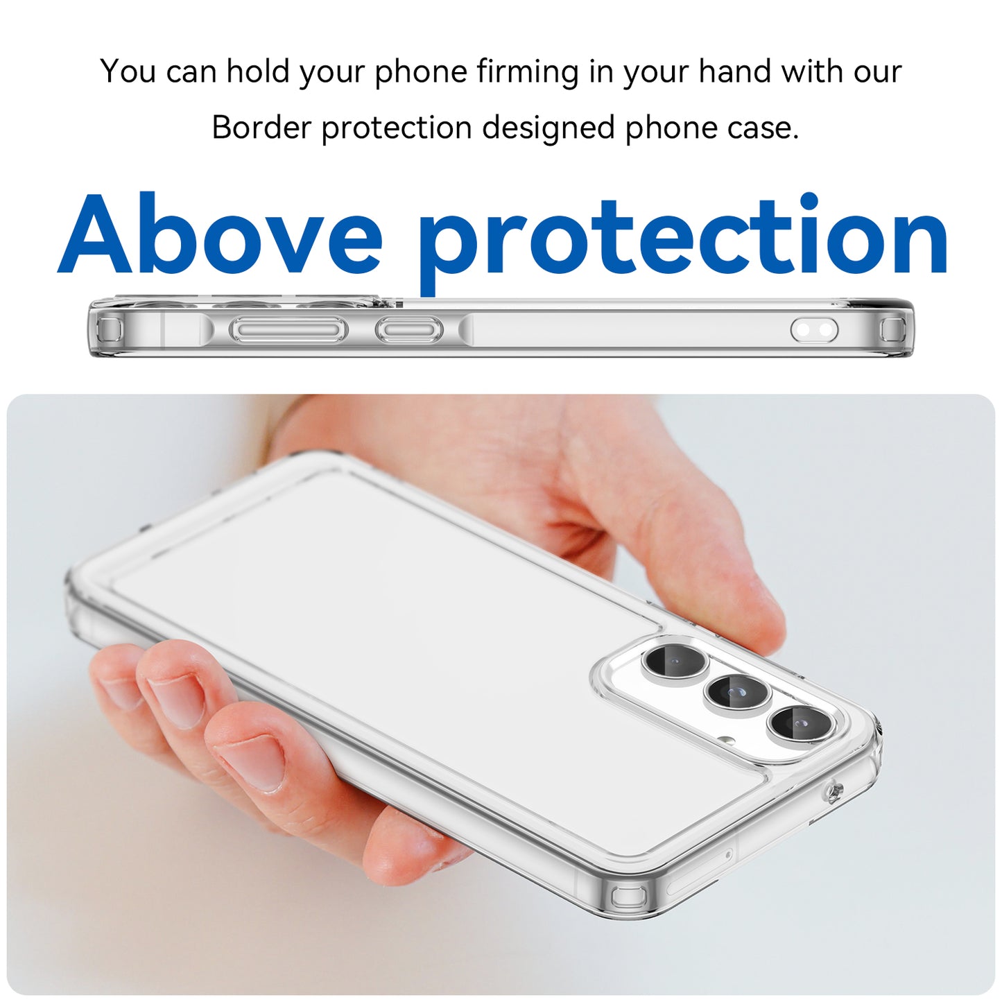 For Samsung Galaxy A55 5G Case Candy Series TPU Drop-proof Phone Back Cover - Transparent