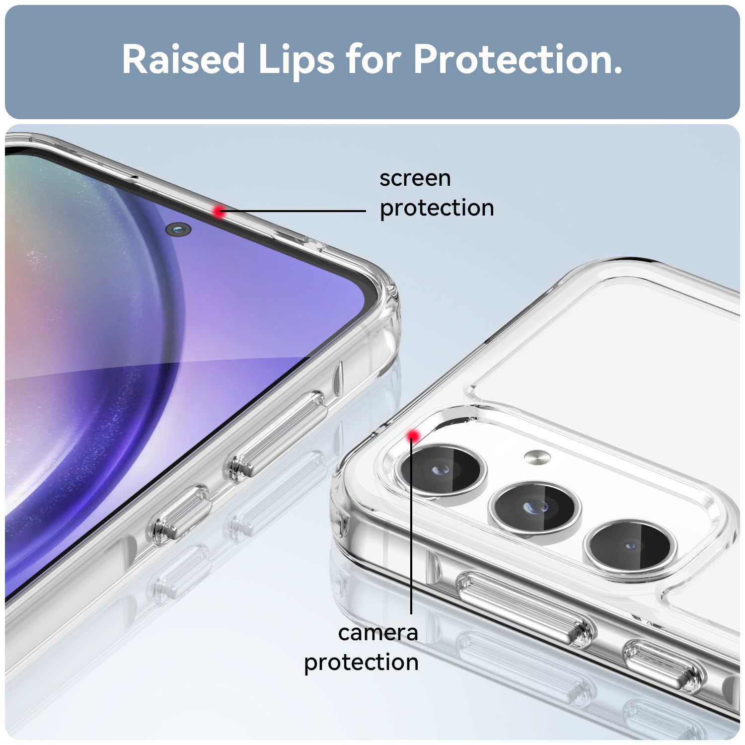 For Samsung Galaxy A55 5G Case Candy Series TPU Drop-proof Phone Back Cover - Transparent