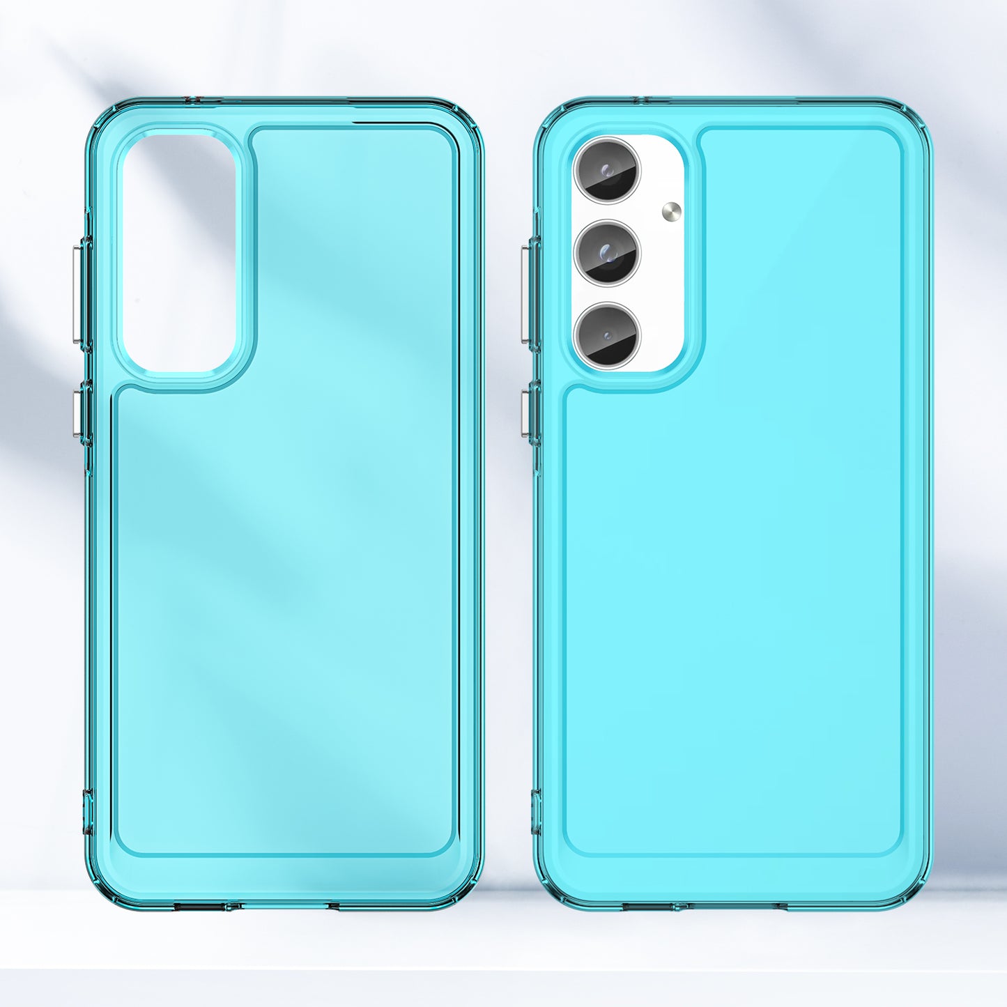 For Samsung Galaxy A55 5G Case Candy Series TPU Drop-proof Phone Back Cover - Transparent Blue