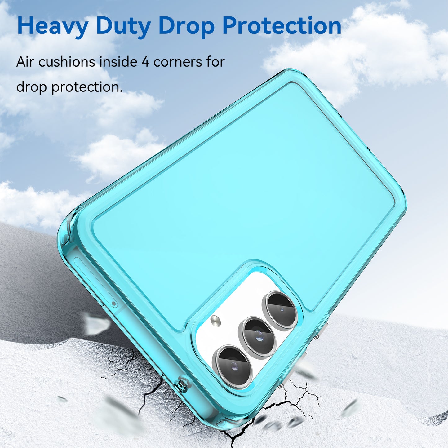For Samsung Galaxy A55 5G Case Candy Series TPU Drop-proof Phone Back Cover - Transparent Blue