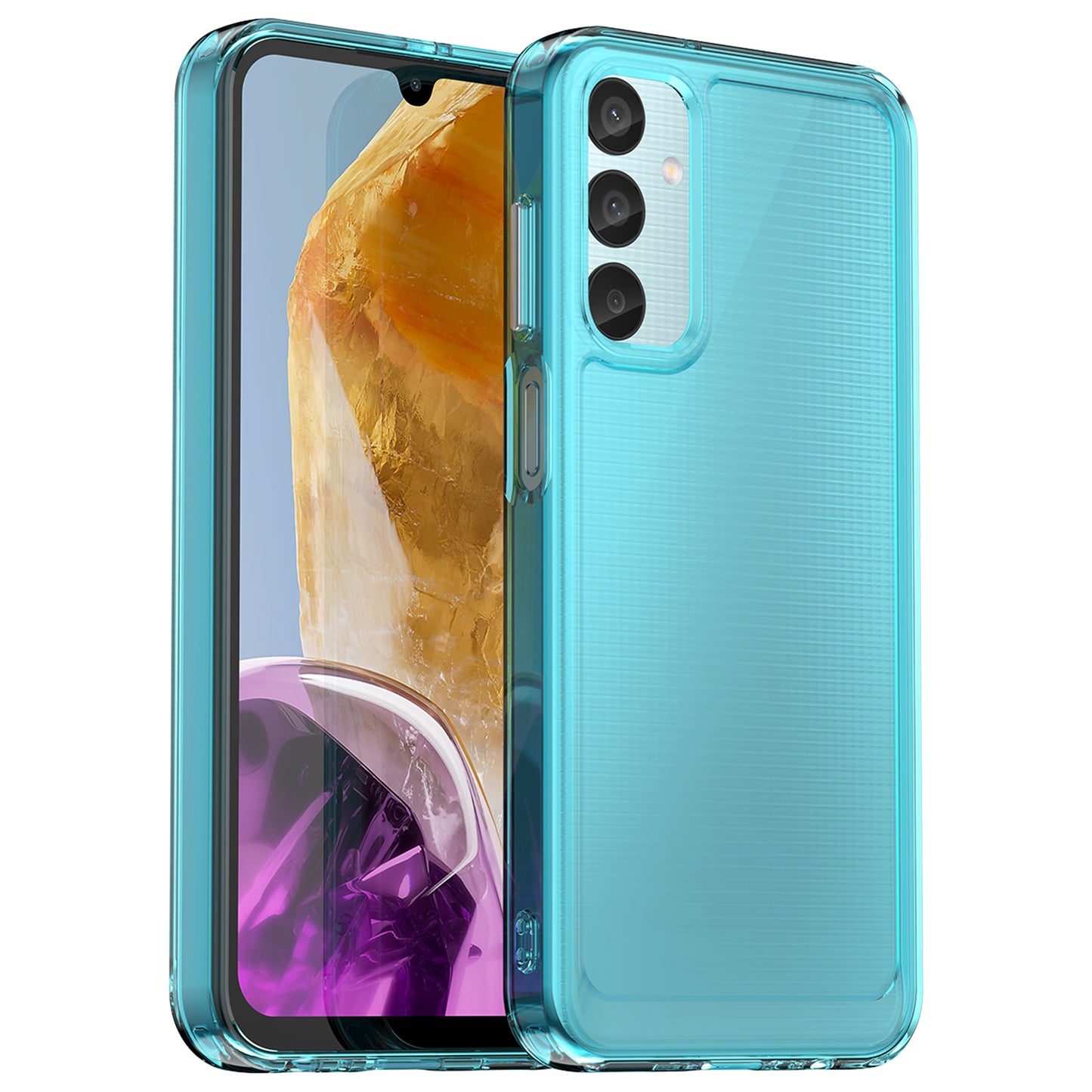 For Samsung Galaxy M15 5G / F15 5G Phone Case Candy Series TPU Slim-Fit Back Cover - Transparent Blue