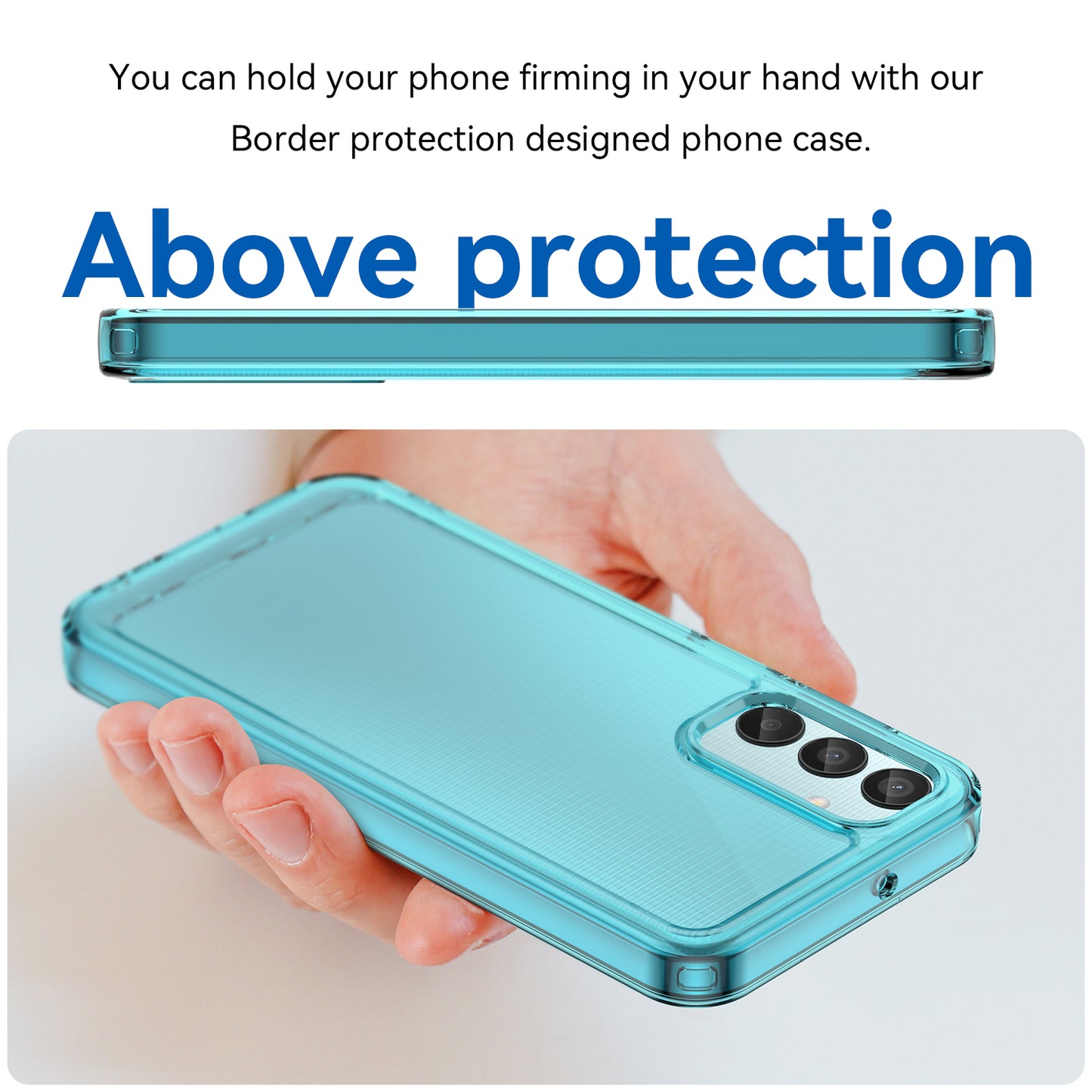 For Samsung Galaxy M15 5G / F15 5G Phone Case Candy Series TPU Slim-Fit Back Cover - Transparent Blue