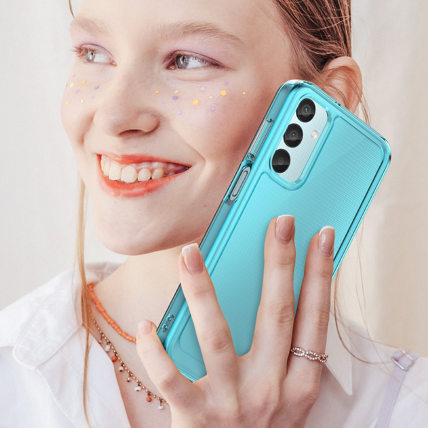 For Samsung Galaxy M15 5G / F15 5G Phone Case Candy Series TPU Slim-Fit Back Cover - Transparent Blue