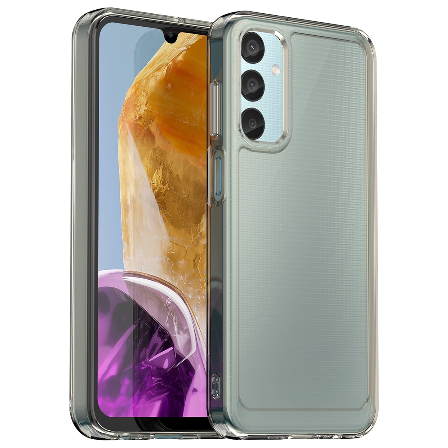 For Samsung Galaxy M15 5G / F15 5G Phone Case Candy Series TPU Slim-Fit Back Cover - Transparent Grey
