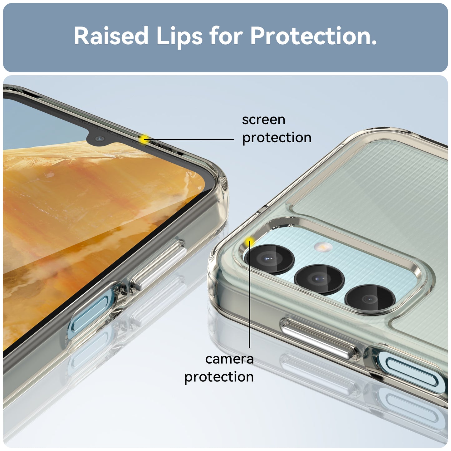 For Samsung Galaxy M15 5G / F15 5G Phone Case Candy Series TPU Slim-Fit Back Cover - Transparent Grey