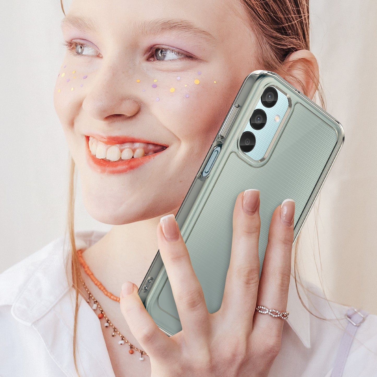 For Samsung Galaxy M15 5G / F15 5G Phone Case Candy Series TPU Slim-Fit Back Cover - Transparent Grey