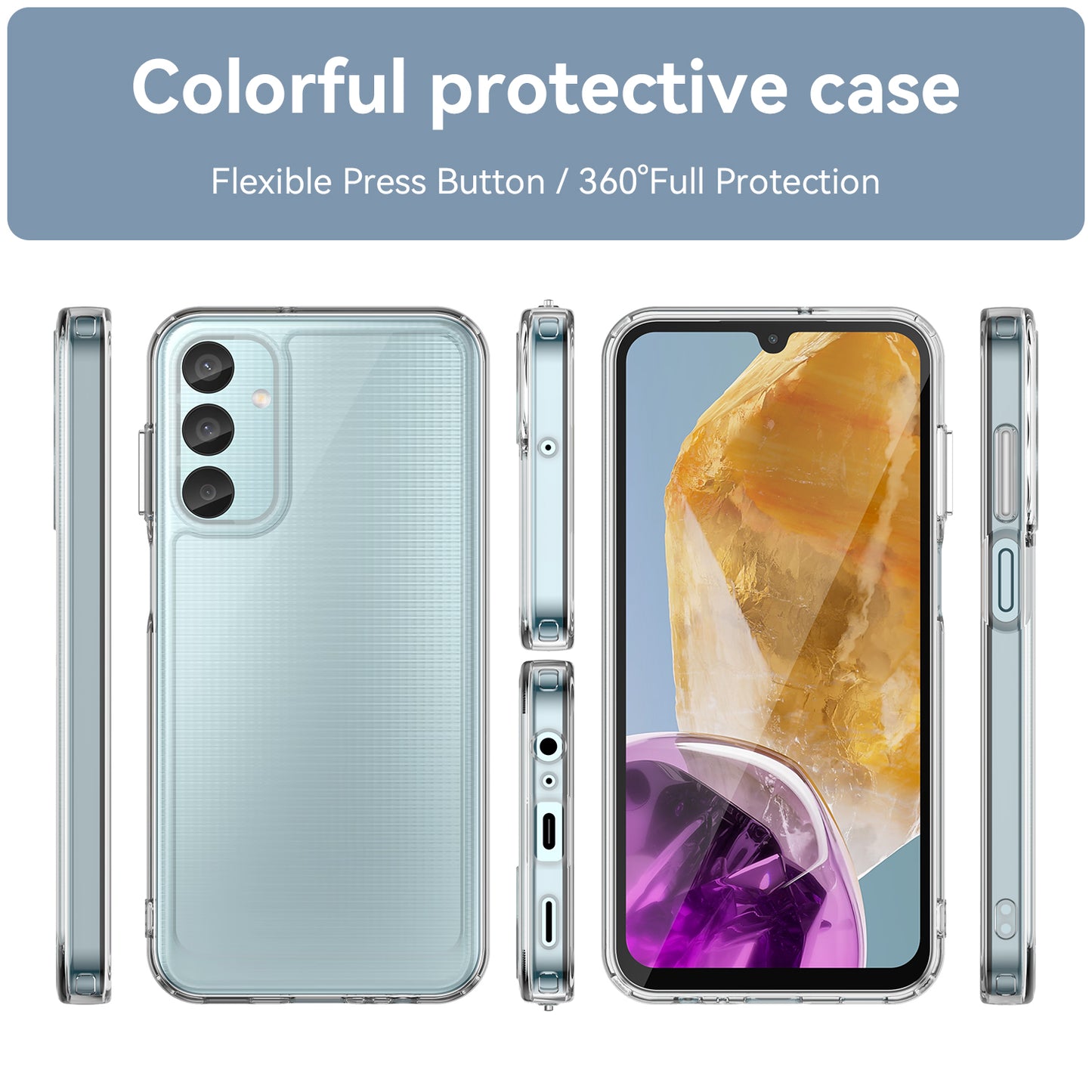 For Samsung Galaxy M15 5G / F15 5G Phone Case Candy Series TPU Slim-Fit Back Cover - Transparent