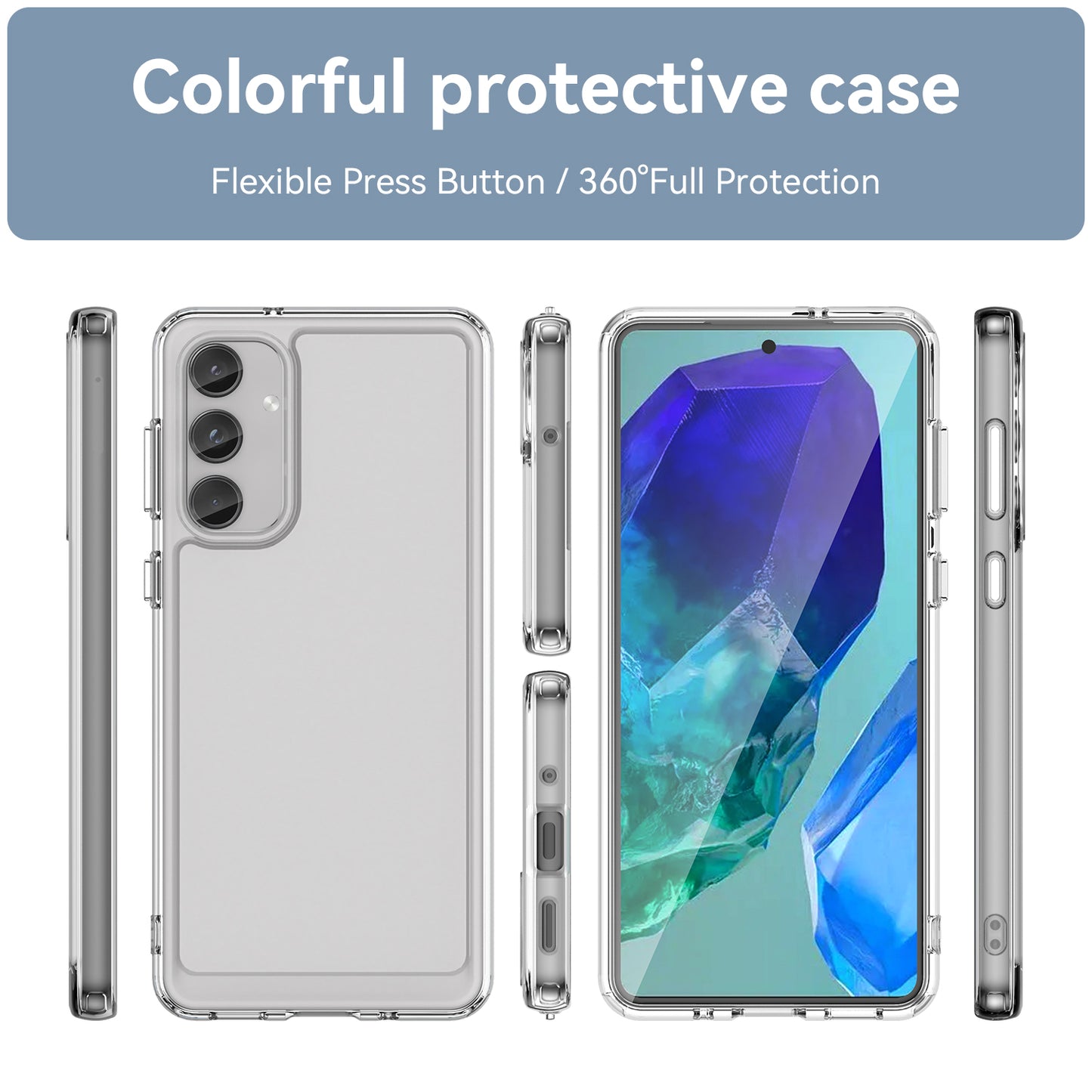 For Samsung Galaxy M55 5G Case Candy Series Non-slip TPU Phone Shell - Transparent