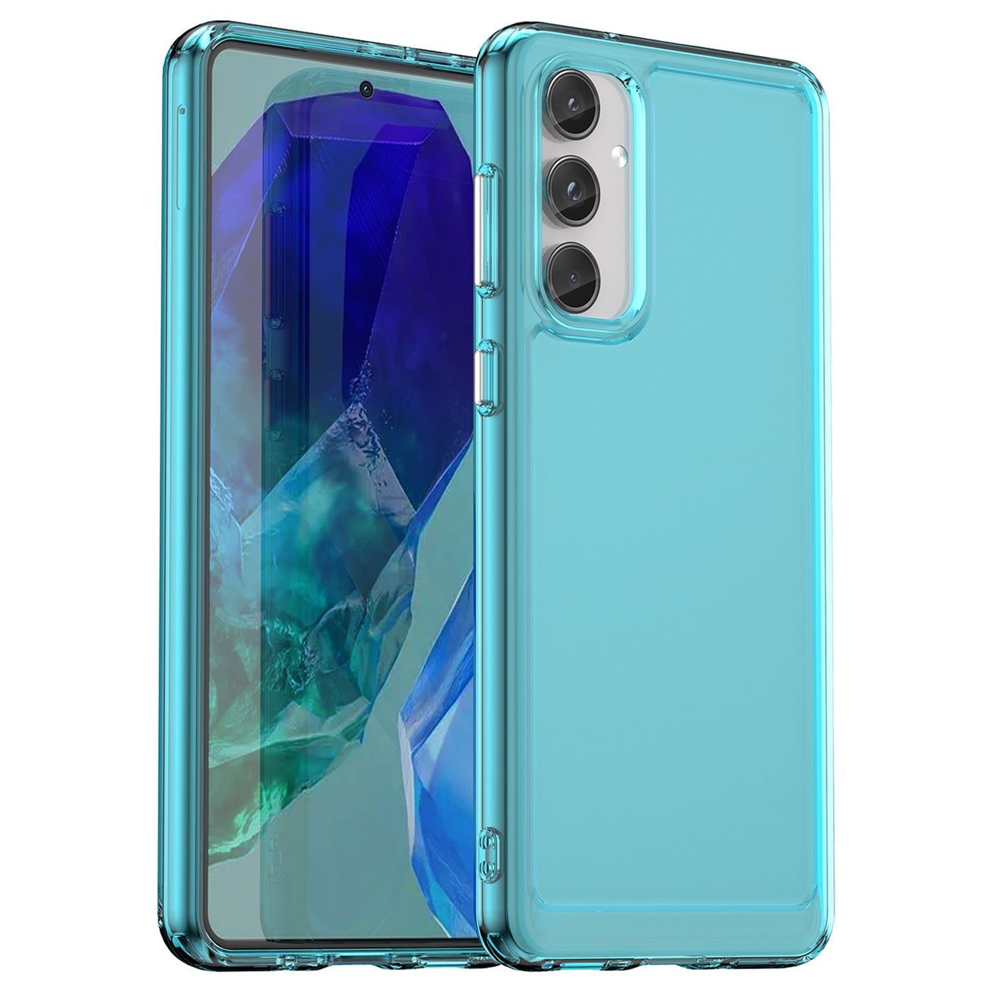 For Samsung Galaxy M55 5G Case Candy Series Non-slip TPU Phone Shell - Transparent Blue