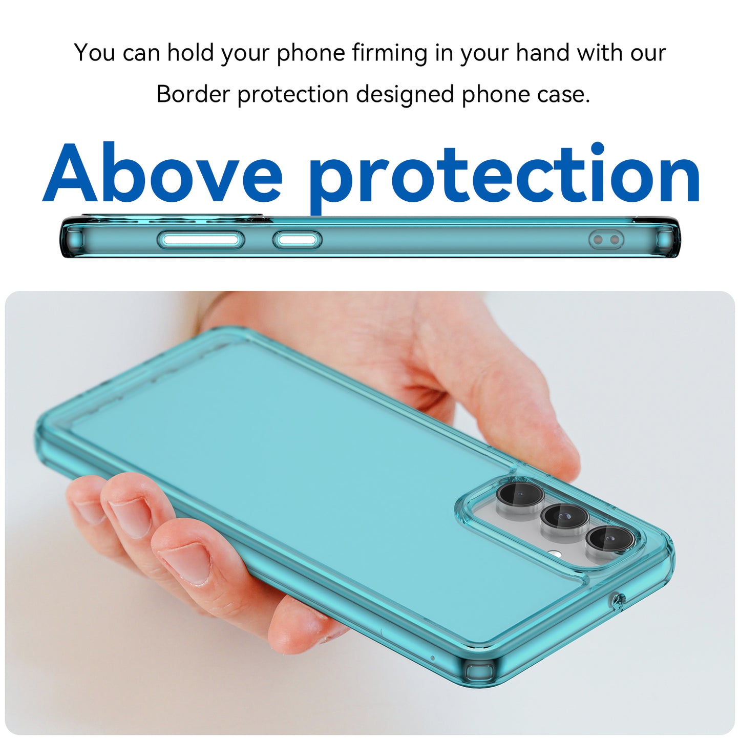 For Samsung Galaxy M55 5G Case Candy Series Non-slip TPU Phone Shell - Transparent Blue