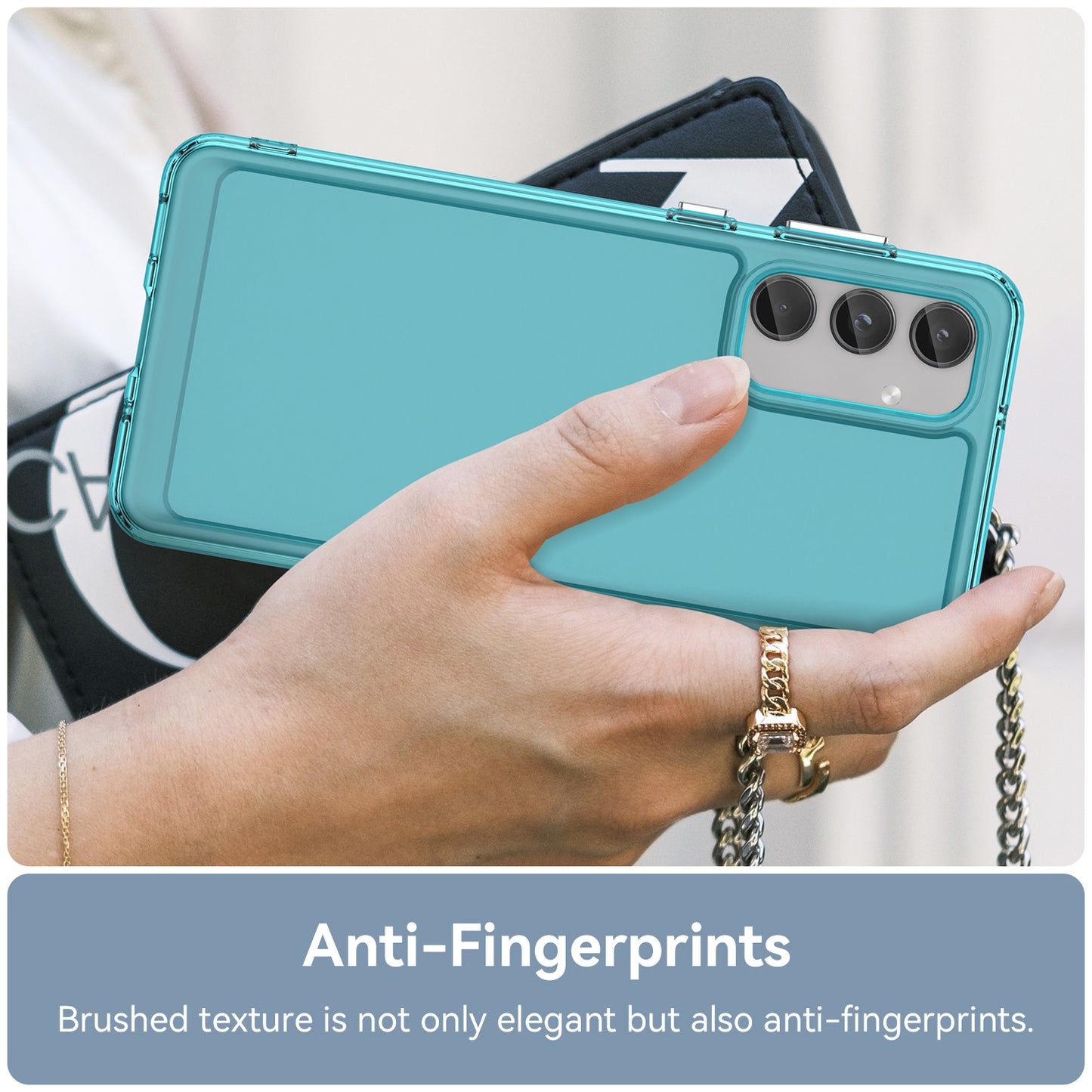 For Samsung Galaxy M55 5G Case Candy Series Non-slip TPU Phone Shell - Transparent Blue
