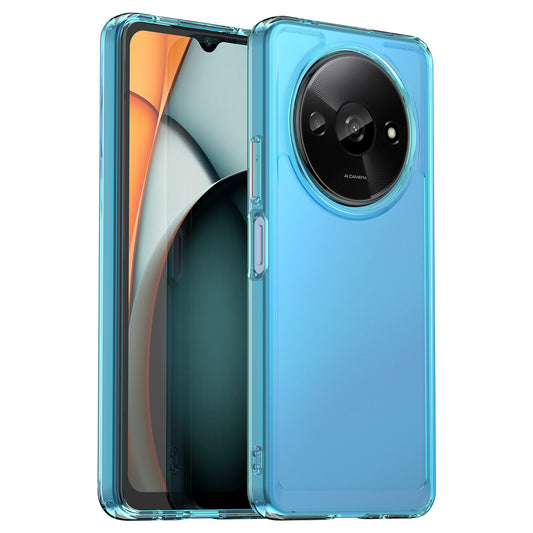 For Xiaomi Redmi A3 / Poco C61 4G Cell Phone Cases Candy Series Slim-Fit TPU Protective Cover - Transparent Blue