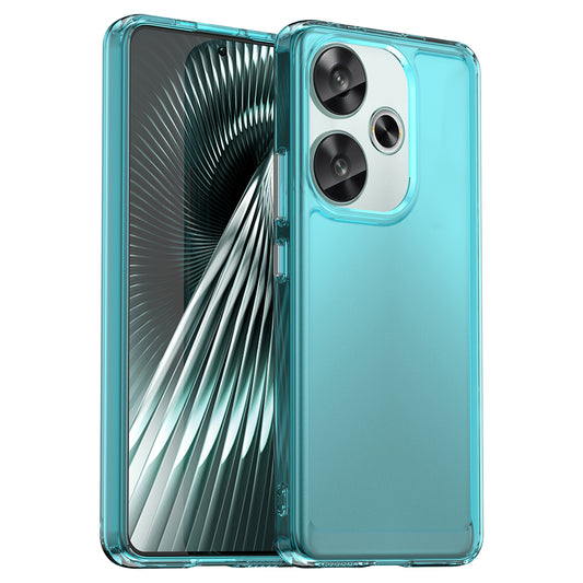 Candy Series for Xiaomi Redmi Turbo 3 5G Back Phone Cover Anti-fingerprint TPU Case - Transparent Blue