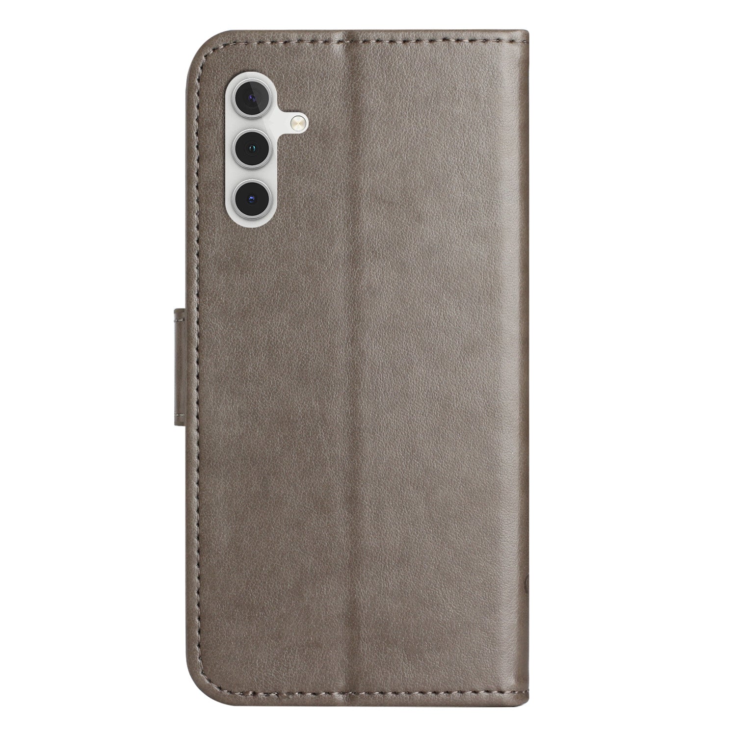 For Samsung Galaxy M15 5G / F15 5G Flip Wallet Case Butterfly Flower Leather Phone Cover - Grey