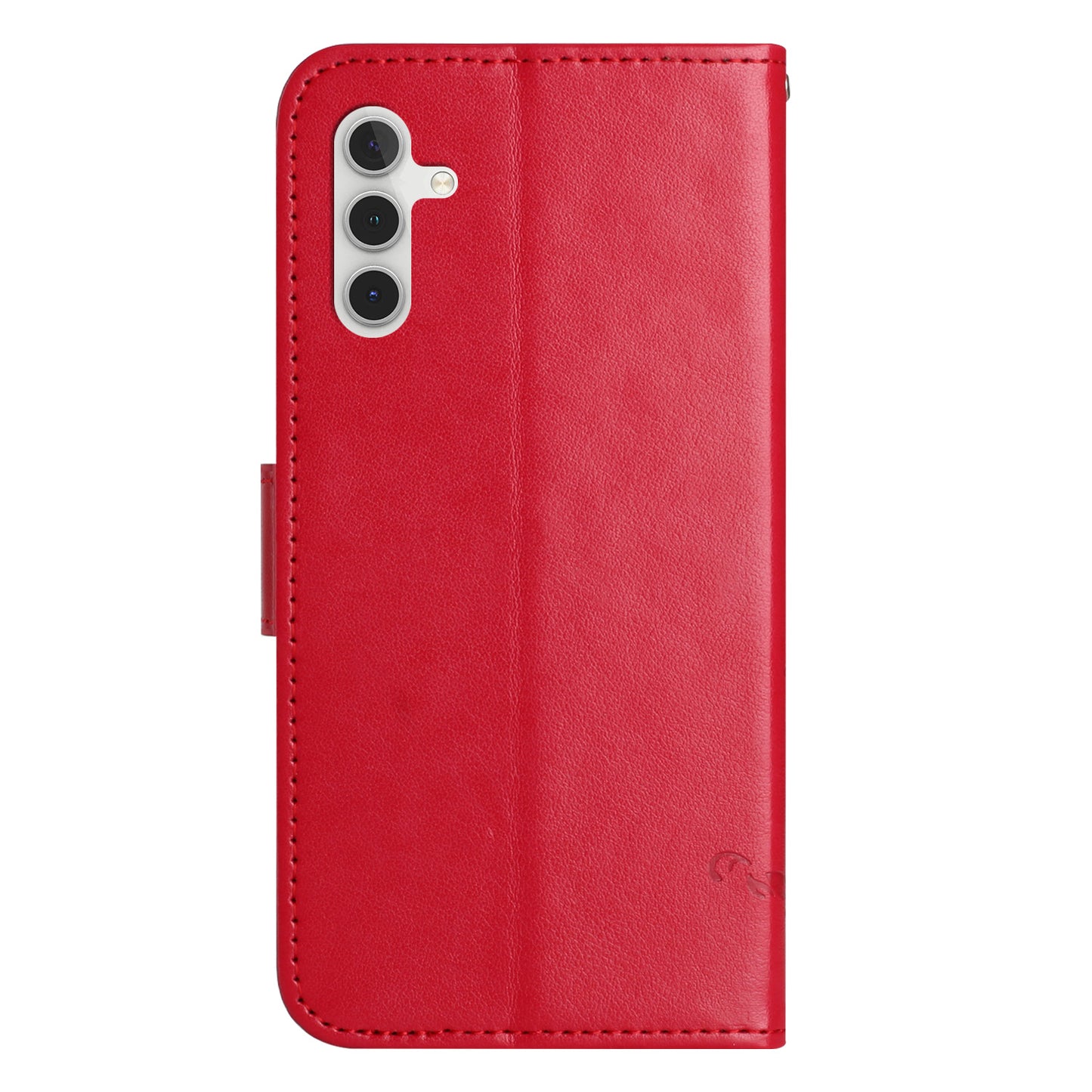 For Samsung Galaxy M15 5G / F15 5G Flip Wallet Case Butterfly Flower Leather Phone Cover - Red