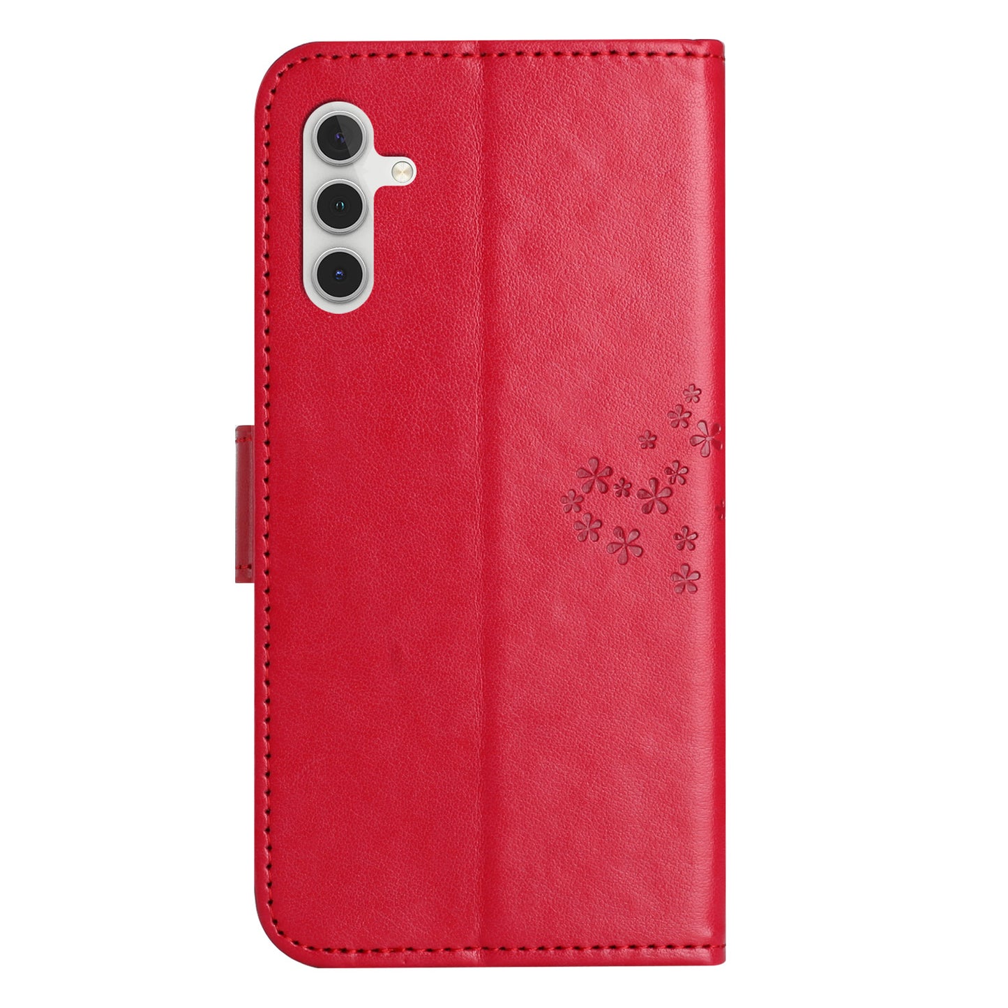 Leather Case for Samsung Galaxy M15 5G / F15 5G , Wallet Phone Cover Imprinted Owl Tree - Red