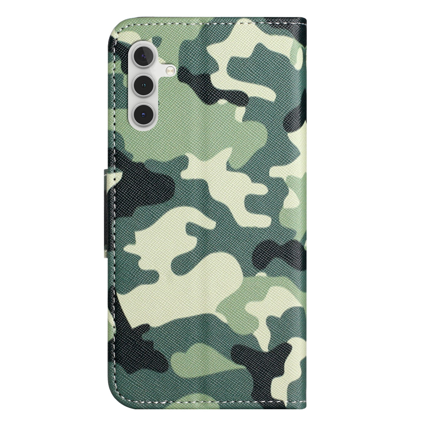 For Samsung Galaxy M15 5G / F15 5G Pattern Printing Wallet Case PU Leather Phone Cover - Camouflage