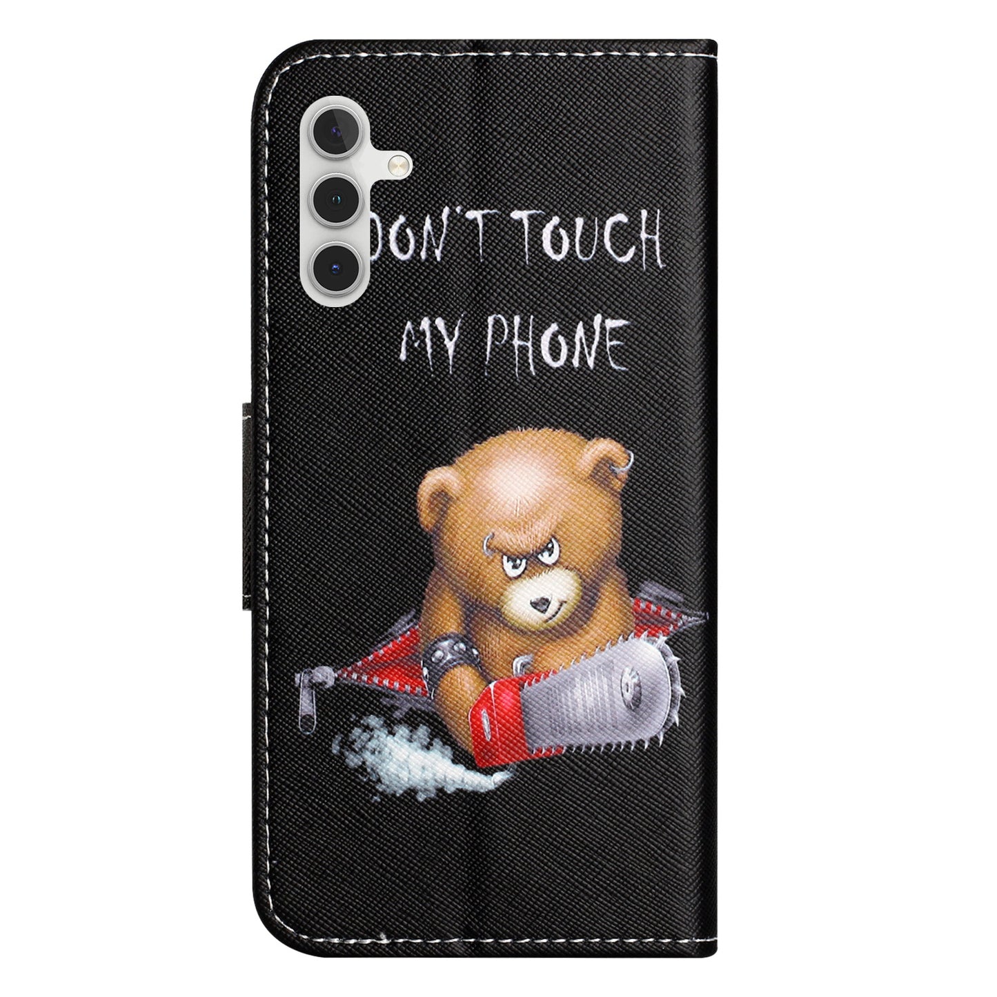 For Samsung Galaxy M15 5G / F15 5G Pattern Printing Wallet Case PU Leather Phone Cover - Bear