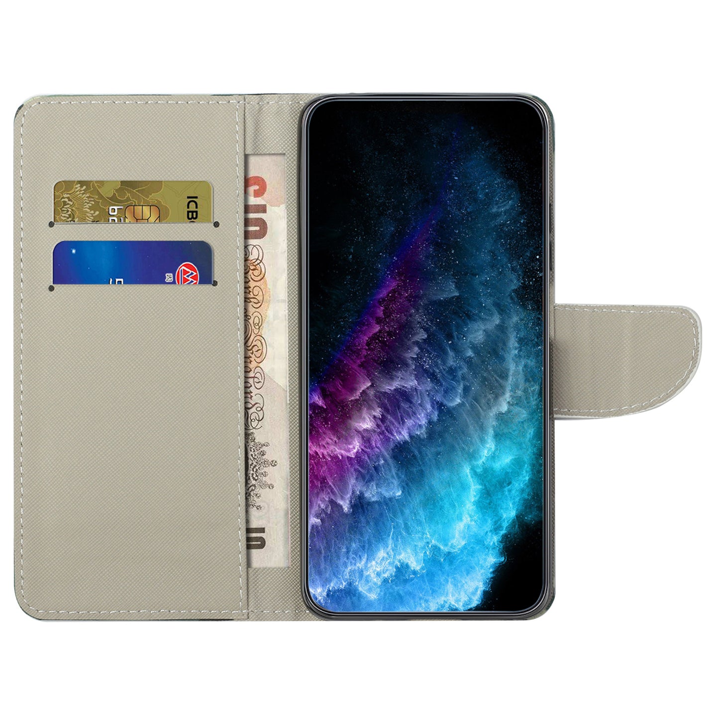 For Samsung Galaxy M15 5G / F15 5G Pattern Printing Wallet Case PU Leather Phone Cover - Sparkling Butterflies