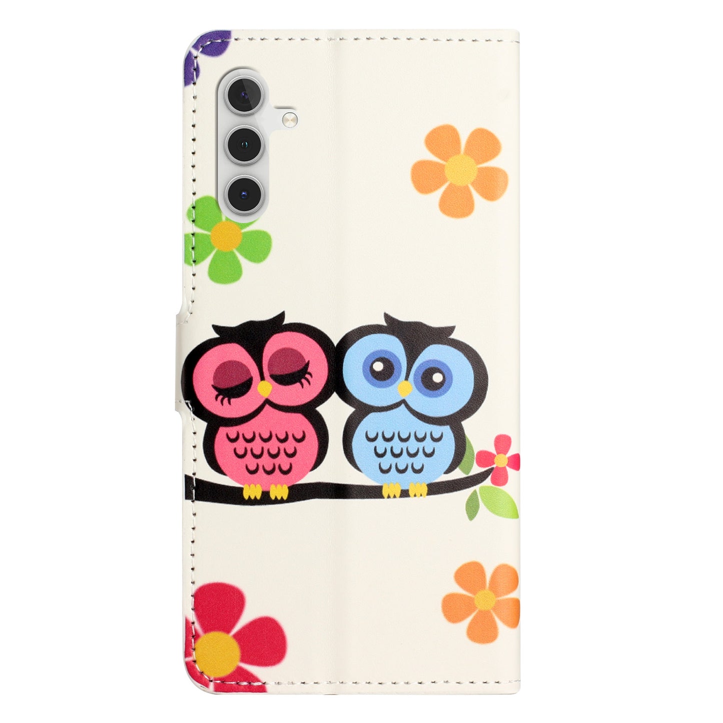 For Samsung Galaxy M15 5G / F15 5G Pattern Printing Case Flip Leather Phone Cover with Wallet - Couple Owls