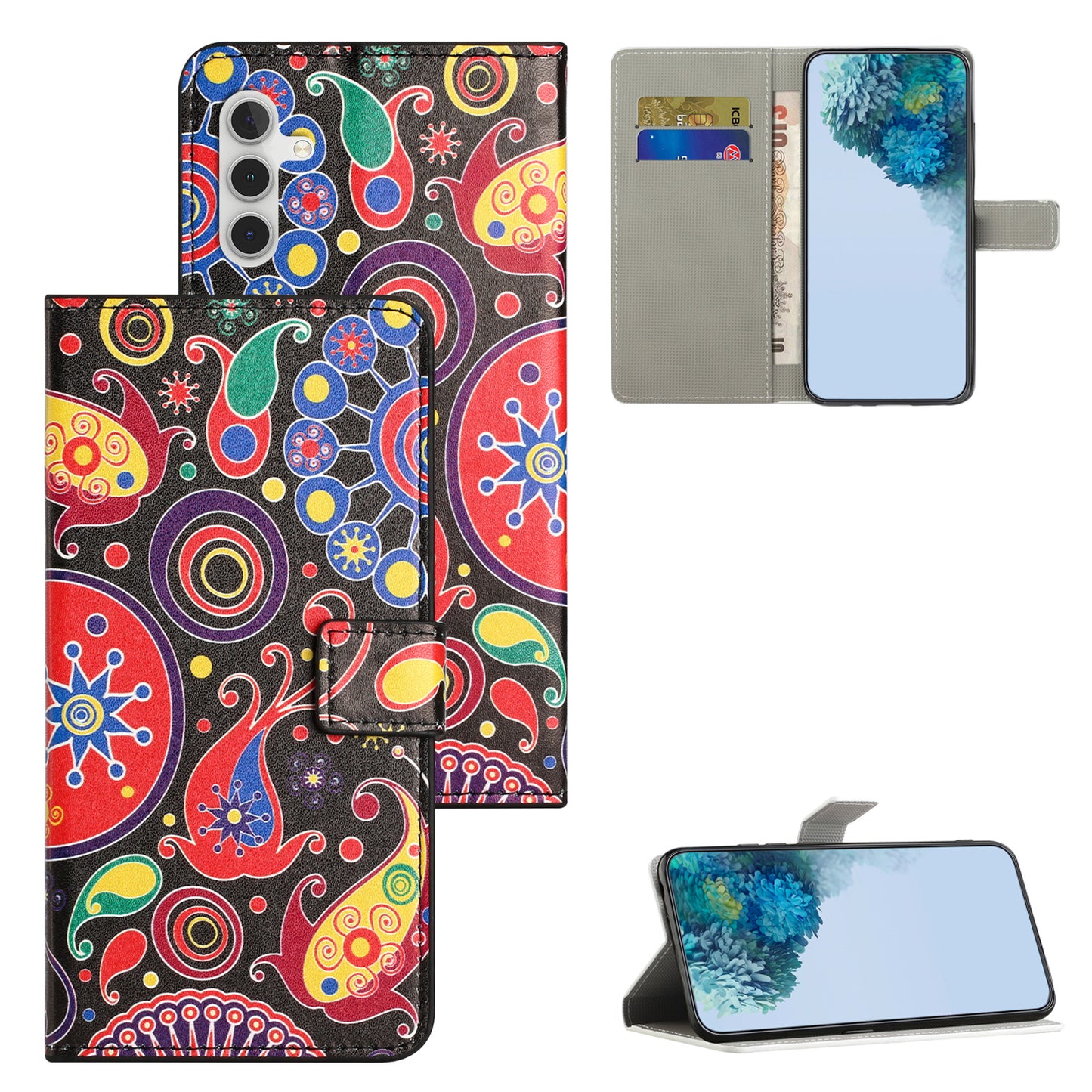 For Samsung Galaxy M15 5G / F15 5G Pattern Printing Case Flip Leather Phone Cover with Wallet - Jelly Fish