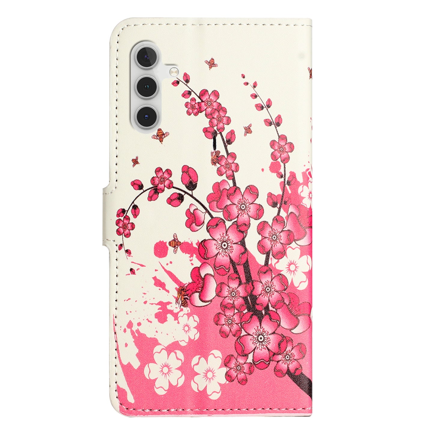 For Samsung Galaxy M15 5G / F15 5G Pattern Printing Case Flip Leather Phone Cover with Wallet - Plum Blossom
