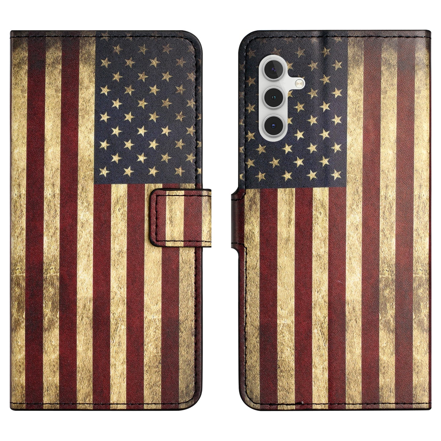 For Samsung Galaxy M15 5G / F15 5G Pattern Printing Case Flip Leather Phone Cover with Wallet - The American Flag
