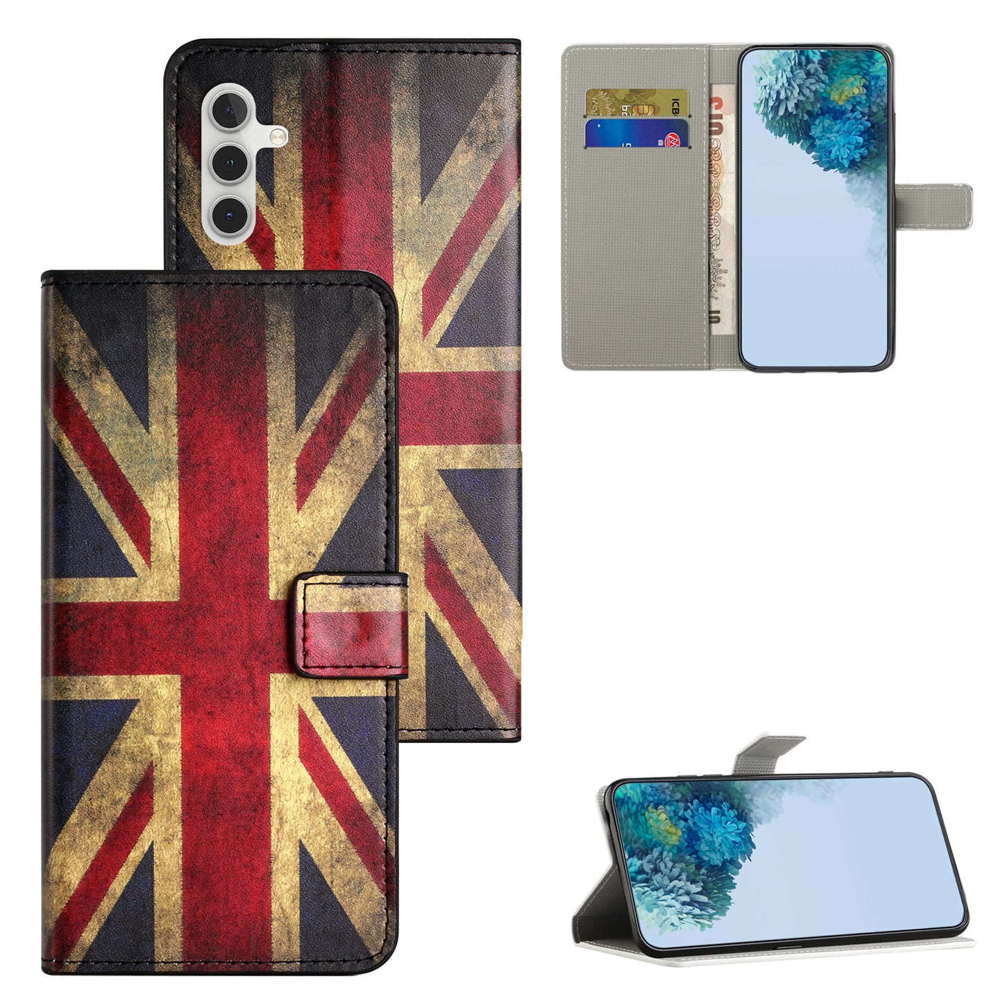 For Samsung Galaxy M15 5G / F15 5G Pattern Printing Case Flip Leather Phone Cover with Wallet - Union Jack