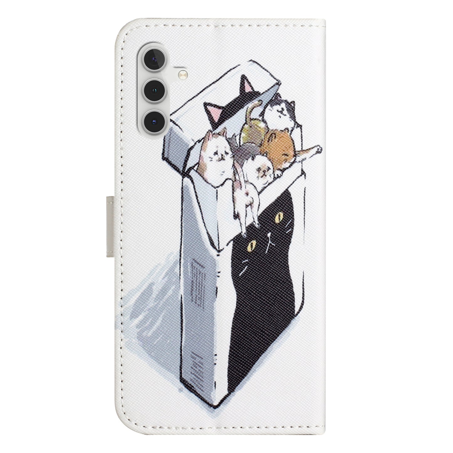 Leather Case for Samsung Galaxy M15 5G / F15 5G Pattern Printing Cross Texture Phone Wallet Cover - Cats