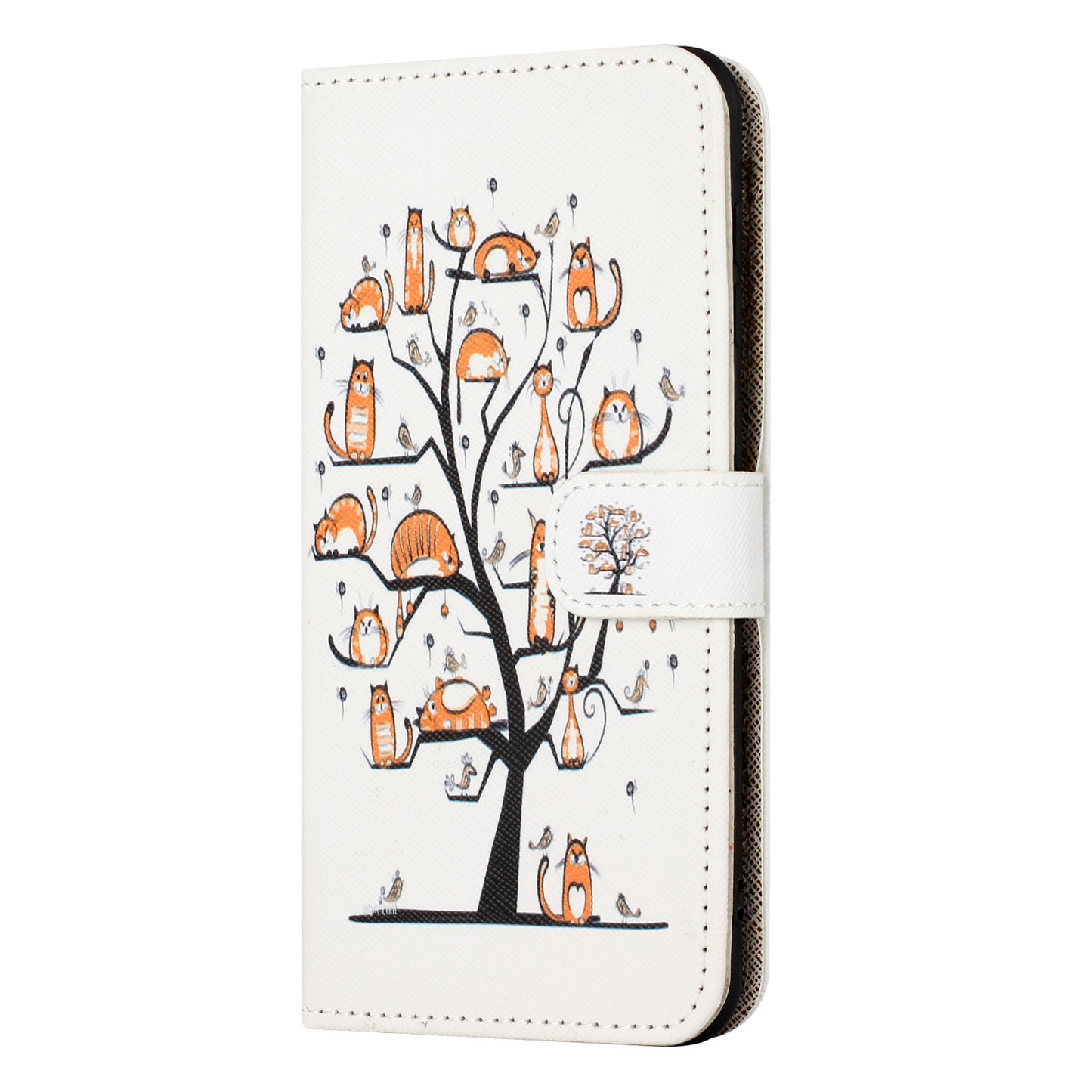 Leather Case for Samsung Galaxy M15 5G / F15 5G Pattern Printing Cross Texture Phone Wallet Cover - Cat and Tree