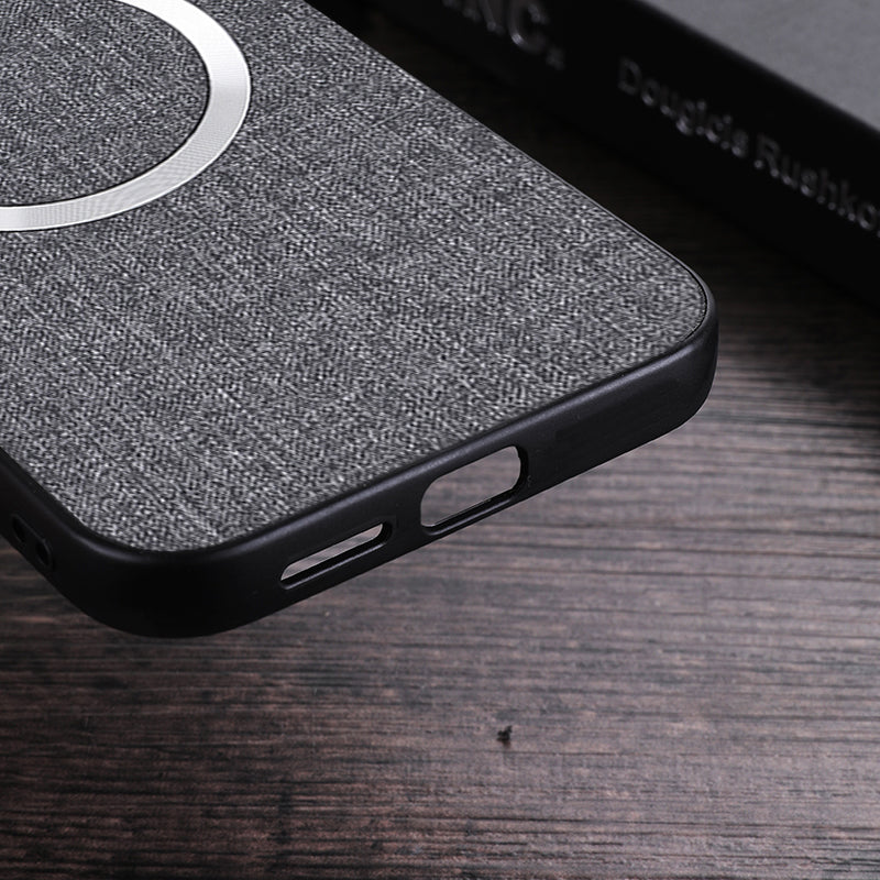 For Huawei Pura 70 Case Compatible with MagSafe TPU+Cloth Protective Cover - Black